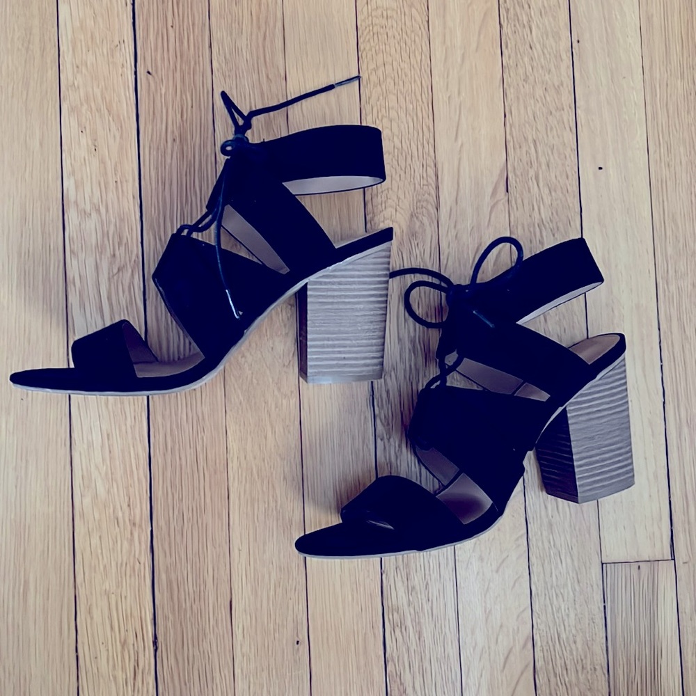 Black sueded heels. Like new.